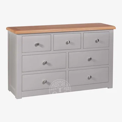Oak&More Devonshire Diamond Painted Wide 7 Drawer Chest