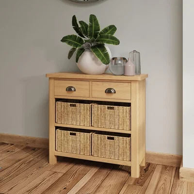 Oak&More Noah Oak 2 Drawer 4 Basket Unit
