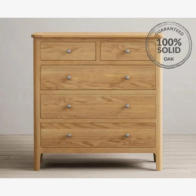 Oak&More Loxton Solid Oak 2 Over 3 Chest of drawers