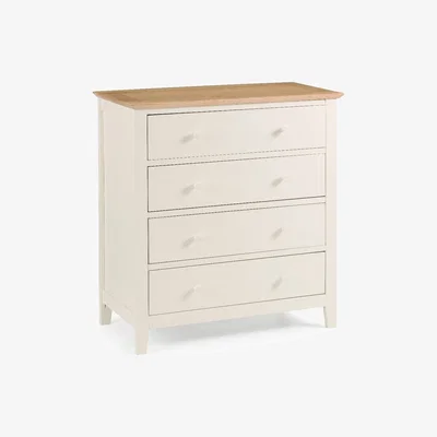 Oak&More Salerno Shaker Ivory/ Oak 4 Drawer Chest