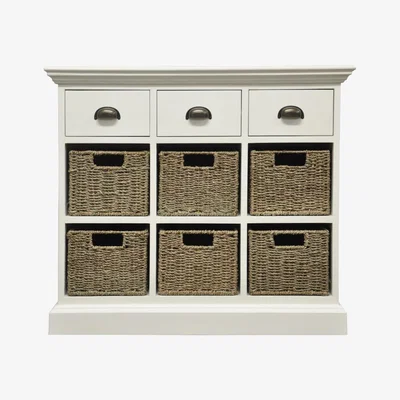 Oak&More Pippa 3 Drawer 6 Basket Unit