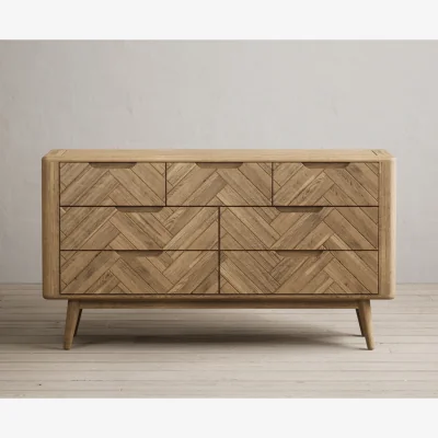 Oak&More Parven Solid Oak 3 Over 4 Wide Chest Of Drawers