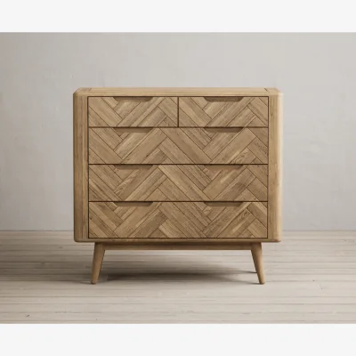 Oak&More Parven Solid Oak 2 Over 3 Chest of Drawers