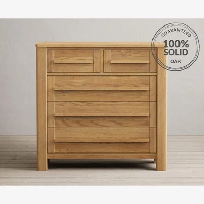Oak&More Eclipse Solid Oak 2 Over 3 Chest of drawers