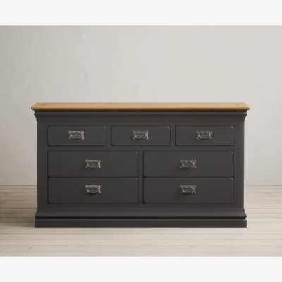 Oak&More Charwood Oak and Charcoal Painted Wide Chest of Drawers
