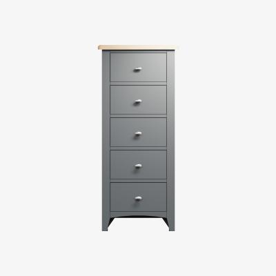 Oak&More Arlia Oak and Grey 5 Drawer Narrow Chest