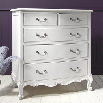 Olivia's Gallery Direct Chic 5 Drawer Chest in Off White