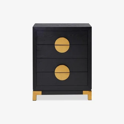 Olivia's Liang & Eimil Otium Chest of Drawers Black Ash Brass Handle