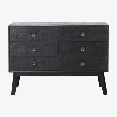 Olivia's Light & Living Espita 6 Drawer Cabinet Black