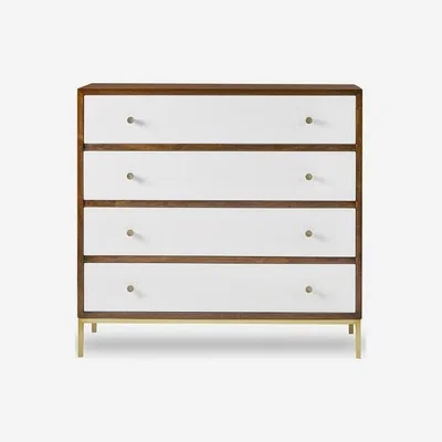 Olivia's Andrew Martin Copeland White Brown Chest of Drawers