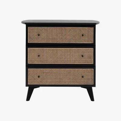 Olivia's Gallery Interiors Sawyer 3 Drawer Chest in Black & Natural