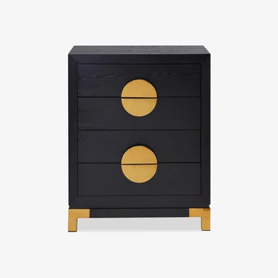 Olivia's Liang & Eimil Otium Chest of Drawers Black Ash Brass Handle | Outlet