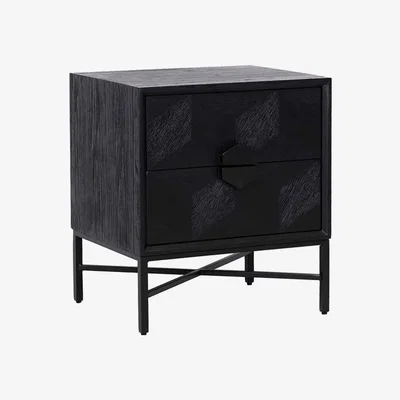 Olivia's Richmond Blax 2 Drawers Black Chest of Drawers