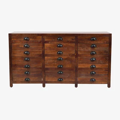 Olivia's Libra Apothecary Style Chest of Drawers Brown