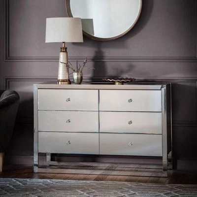 Olivia's Gallery Direct Cutler 6 Drawer Mirrored Chest