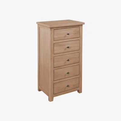 Downtown Cannes 5 Drawer Narrow Chest - Oak