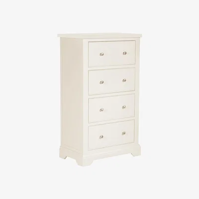 Downtown Rouen White 4 Drawer Tall Chest of Drawers