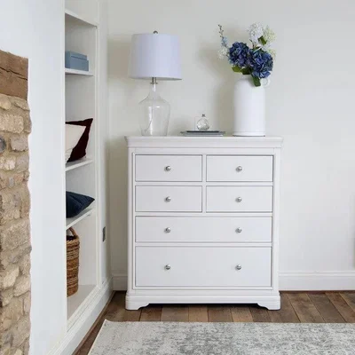 Downtown Sutton 4 over 2 Chest of Drawers - White