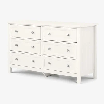 Downtown Julian Bowen Maine 6 Drawer Wide Chest - Surf White In SurfWhite