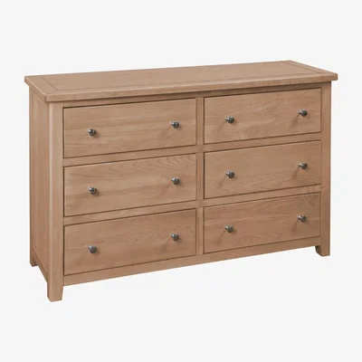 Downtown Cannes 6 Drawer Wide Chest - Oak