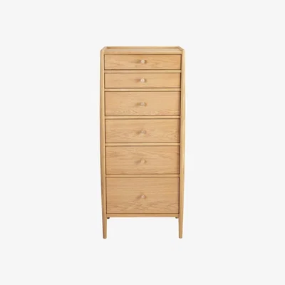 Downtown Ercol Winslow 6 Drawer Tall Chest In LightWood