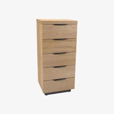 Downtown Fusion Rustic Oak 5 Drawer Tall Chest