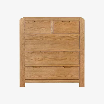 Downtown Zurich Oak 2 Over 3 Chest of Drawers In LightWood