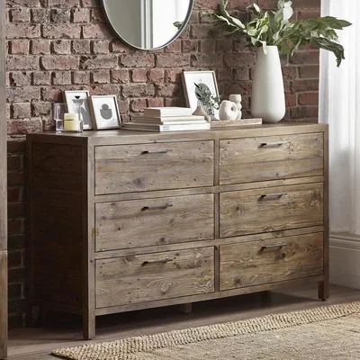 Downtown Julian Bowen Heritage 6 Drawer Wide Chest In DarkWood