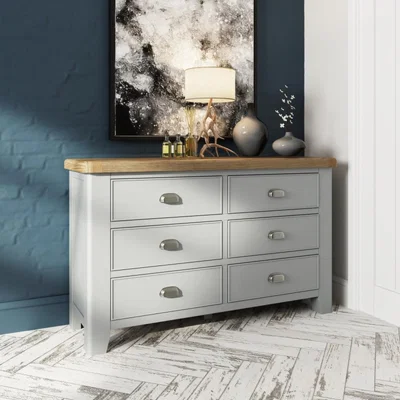 Downtown Hexham Painted Grey 6 Drawer Chest