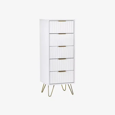 Downtown Julian Bowen Murano 5 Drawer Tallboy - Matt White