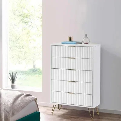 Downtown Julian Bowen Murano 5 Drawer Chest - Matt White
