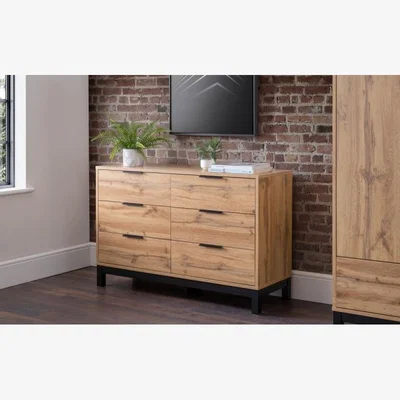 Downtown Julian Bowen Bali 6 Drawer Wide Chest - Light Oak In LightOak