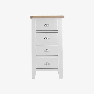 Downtown Trentham White 4 Drawer Narrow Chest