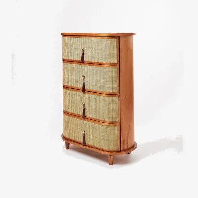 Oliver Bonas Kinship Rattan Blush Pink Chest of Drawers