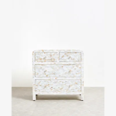 Oliver Bonas Mother of Pearl White Chest of Drawers