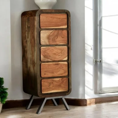 OAT Home Adare Tall Wooden Chest of 5 Drawers