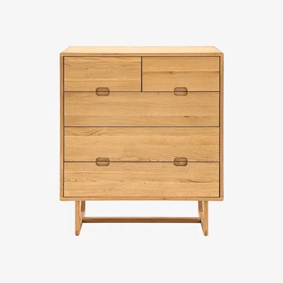 Perch and Parrow Whittle 5 Drawer Chest in Natural