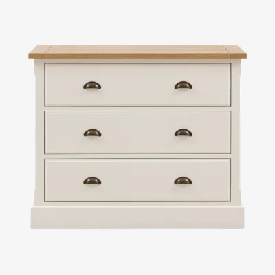 Perch and Parrow Harvest 3 Drawer Chest in White