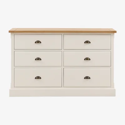 Perch and Parrow Harvest 6 Drawer Chest in White