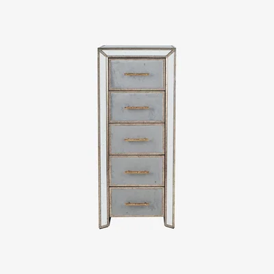 Pagazzi Brindisi Antique Metal & Mirror Tallboy
