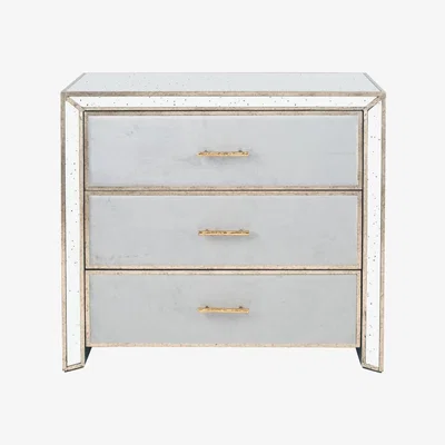 Pagazzi Brindisi Antique Metal & Mirror 3 Drawer Unit