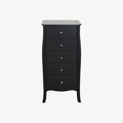 The Range Steens Baroque 5 Draw Narrow - Black/Coffee