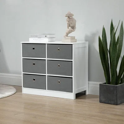The Range Chests of Drawer, Fabric Dresser Storage Cabinet - Grey