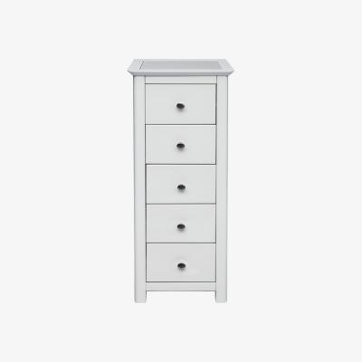 The Range Stirling 5 Drawer Narrow Chest With Stone Inset