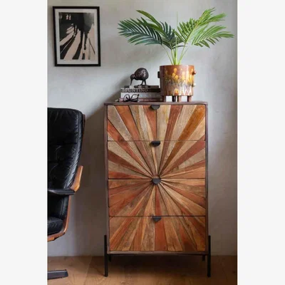 Rockett St George Sunburst 4-Drawer Chest Of Drawers