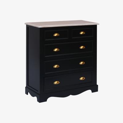 The Range Loxley Chest of 5 Drawers Black Bedroom Storage - Black