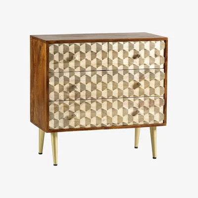 The Range CNC Retro Chest of 4 Drawers - Two-Tone
