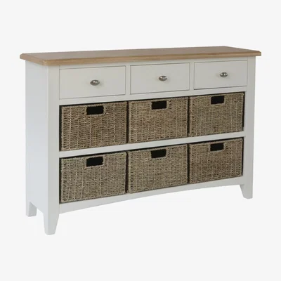 The Range Ashford Drawer Unit With Wicker Baskets - Pure White / 6