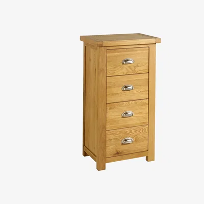The Range Woburn 4 Drawer Narrow Chest - Oak