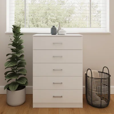 The Range Bailey 5 Drawer Chest - White